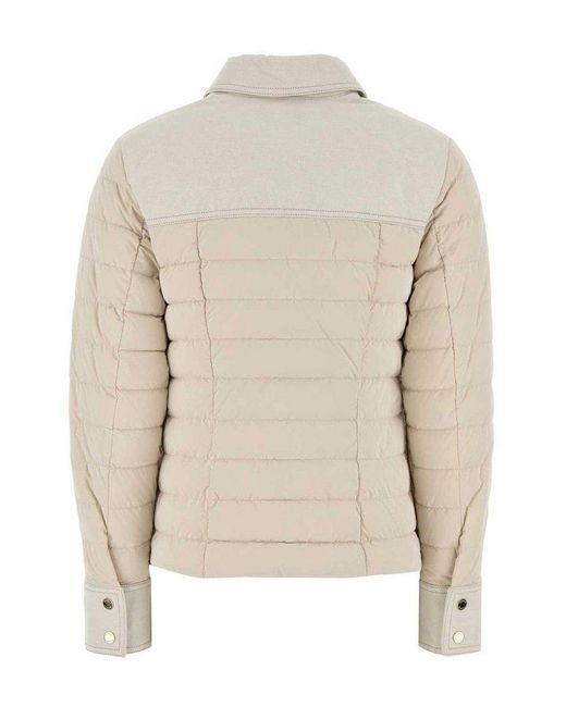 Moorer Natural Quilted Button-Up Jacket