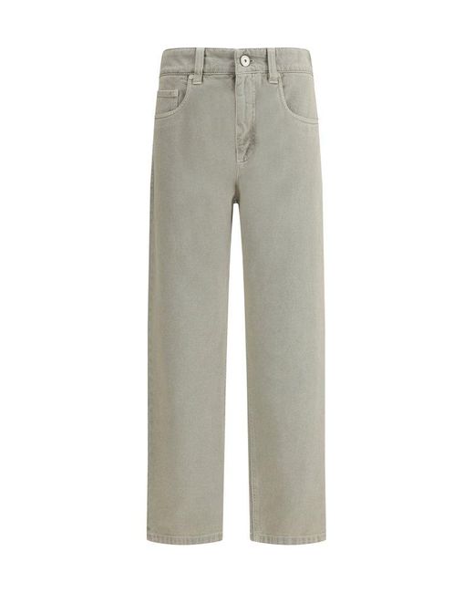 Brunello Cucinelli Gray Straight Dyed Jeans