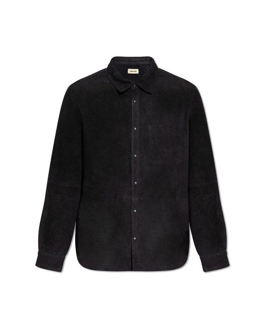 Zadig & Voltaire Black Leather Shirt, for men