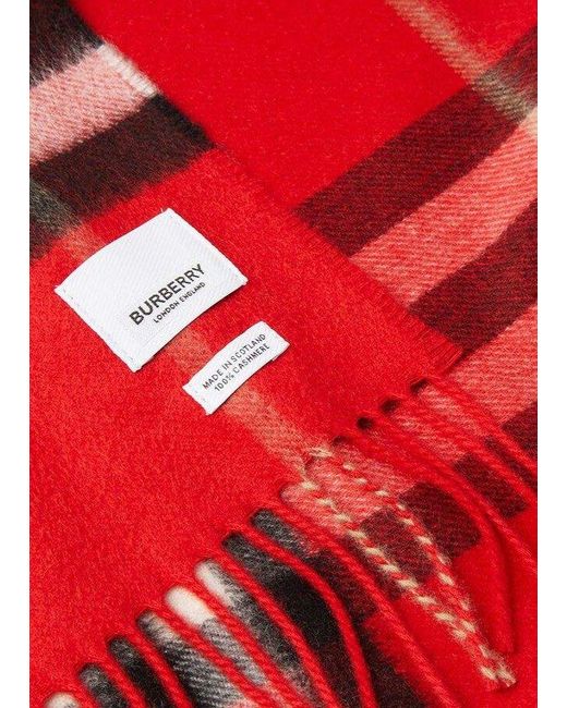 Burberry Red Check Scarf
