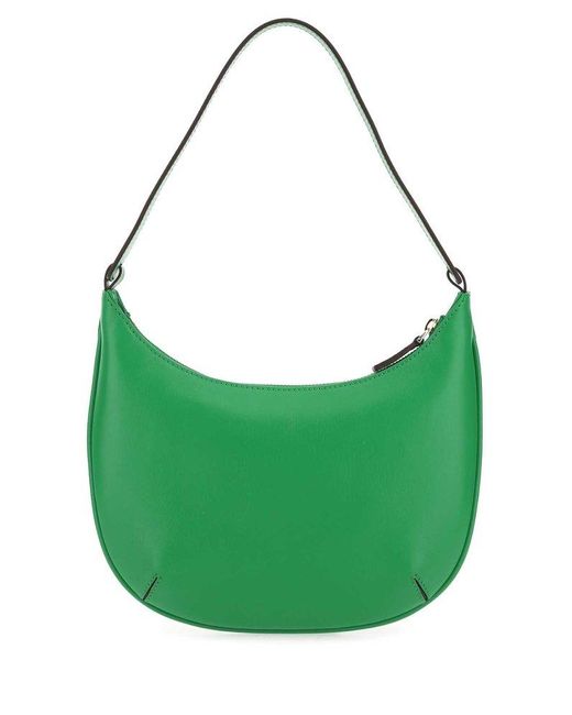 MANU Atelier Green Logo Plaque Mini Hobo Bag