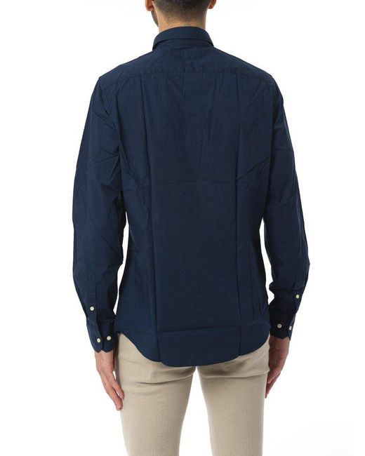 Barbour Blue Chest Pocket Long-sleeved Shirt for men