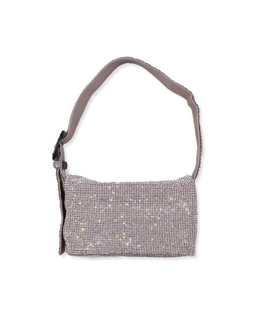Benedetta Bruzziches Gray Vitty La Mignon Embellished Shoulder Bag