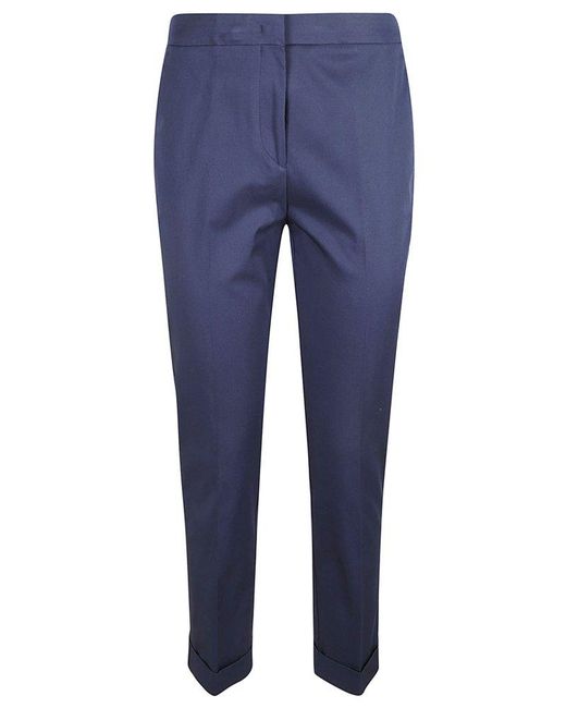 Etro Blue Cropped Mid-rise Trousers