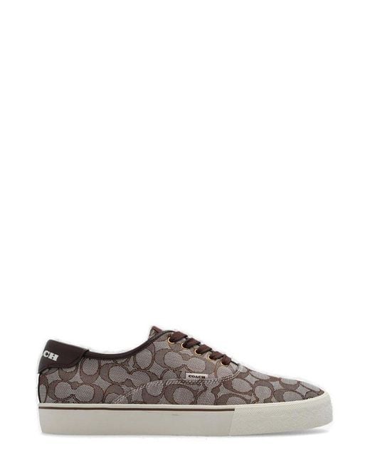 COACH Brown Skate Signature Jacquard Lace-up Sneakers for men