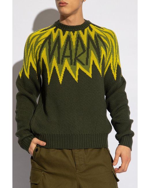 Marni Green Wool Sweater, for men