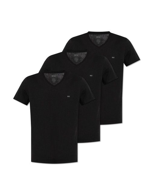 DIESEL Black Three-Pack Of T-Shirts ‘Umtee-Michael3Pack’ for men