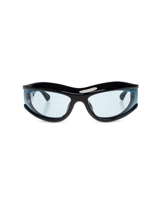 Bottega Veneta Black 'cangi Wraparound' Sunglasses