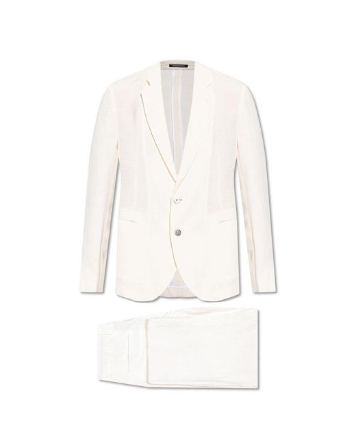 Emporio Armani White Single-Breasted Suit for men