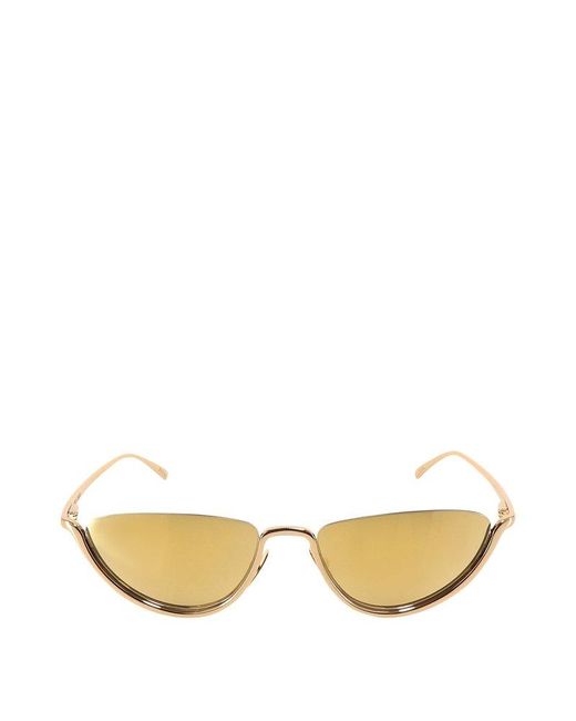 Bottega Veneta Metallic Half-rim Sunglasses