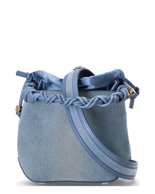 Ganni Blue Top Handle Bucket Handbag