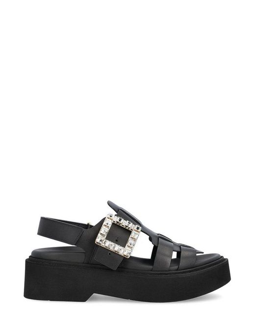 サンダル・ミュール Roger Vivier Viv Rangers Flat Sandals ROGER VIVIER - Viv Rangers flat sandals | Leam Roma - Luxury