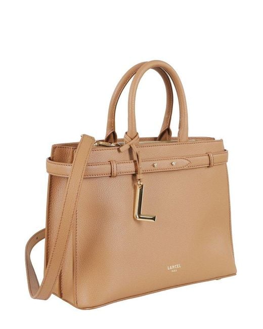 Lancel Natural Logo Printed Top Handle Bag