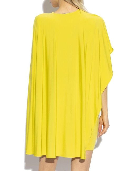 Stella McCartney Yellow Asymmetric Cape Mini Dress