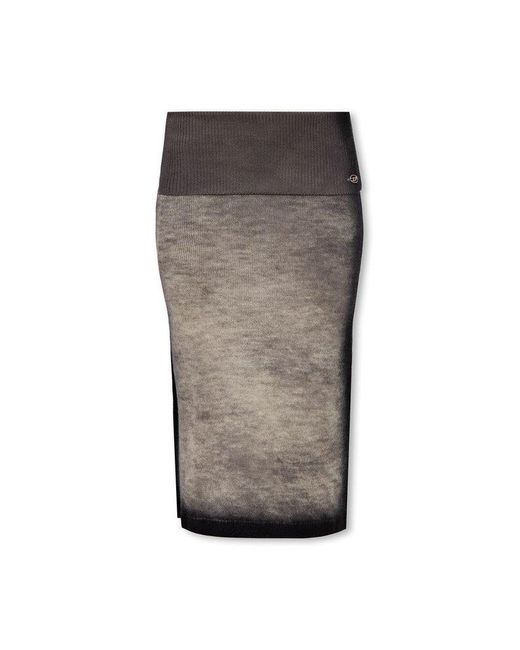 DIESEL Gray ‘M-Arilou-A’ Wool Skirt