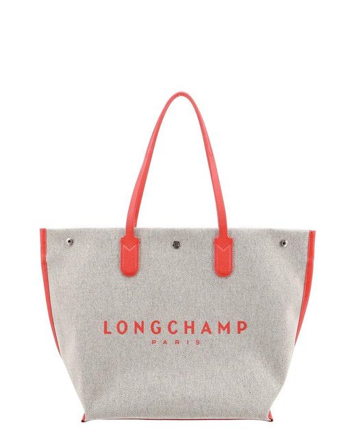 Longchamp Gray Roseau Large Canvas Tote Bag