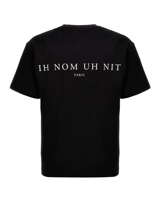 Ih Nom Uh Nit Black Illustration Printed Crewneck T-shirt for men
