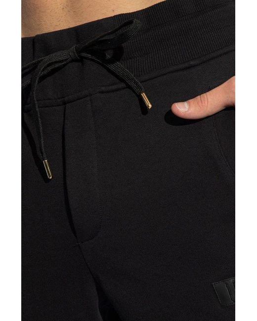 Versace Black Sweatpants With Logo Patch for men