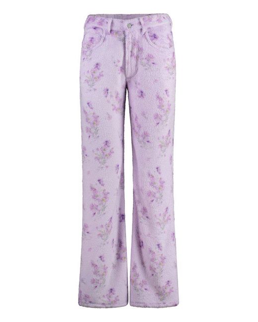 Acne Purple Technical Fabric Pants
