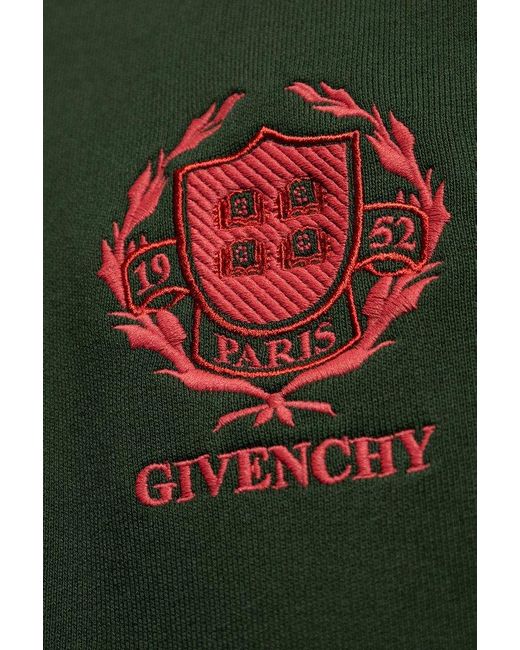 Givenchy Green Logo Embroidered Knit Jumper for men