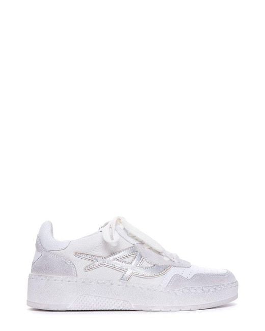 Ash White Round-toe Lace-up Sneakers