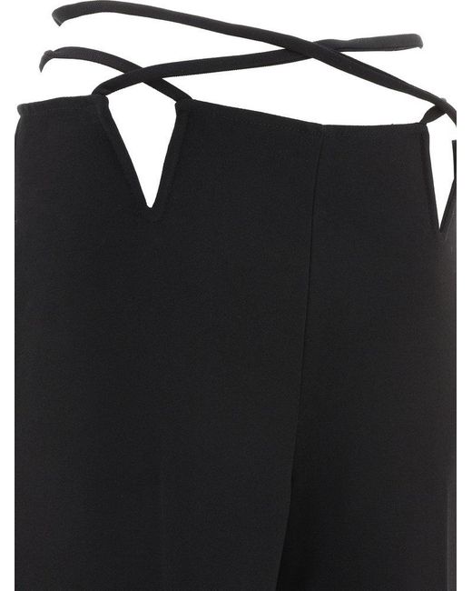 Dion Lee Black V-wire Straight-leg Cut-out Trousers