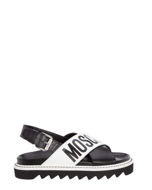 Moschino Criss-cross Sandals in Black | Lyst Canada