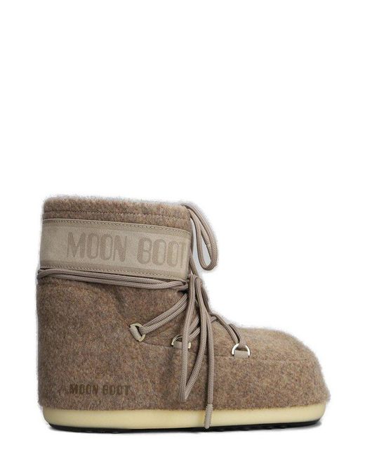 Moon Boot Brown Mb Icon Round Toe Ankle Boots