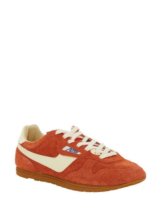 Autry Orange Windspin Lace-Up Sneakers for men