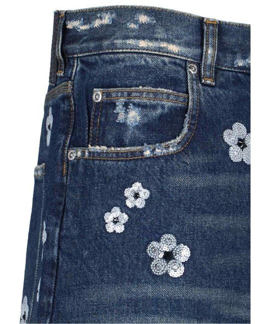Marc Jacobs Blue Daisy Denim Shorts