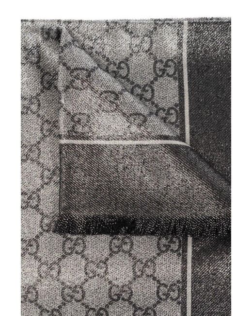 Gucci Gray Shiny Shawl With Monogram,