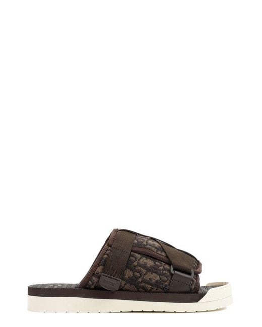Dior Brown All-over Logo Open-toe Sandals for men