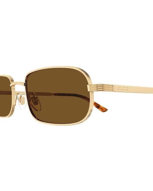 Gucci Brown Rectangular Frame Sunglasses for men