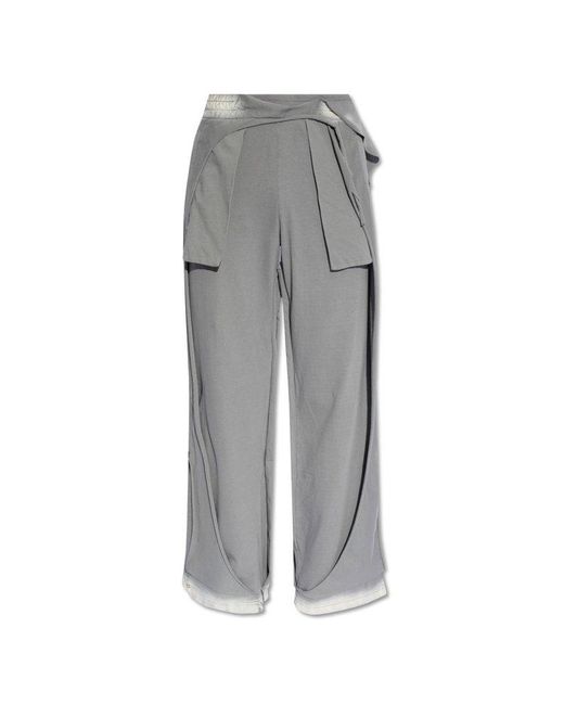 DIESEL Gray P-topahoop-n1 Wide-leg Ripped Track Pants for men