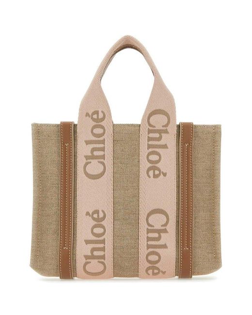 Chloé Natural Woody Small Tote Bag