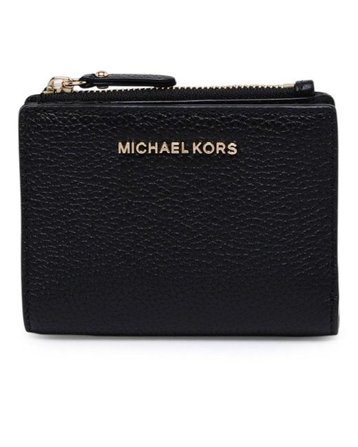 MICHAEL Michael Kors Leather Small Bi-fold Wallet in Black | Lyst UK