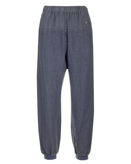 Vivienne Westwood Blue Linen Trousers for men