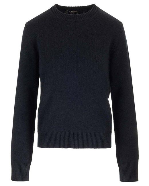 Max Mara Blue 'Max Mara Crewneck Long-Sleeved Jumper