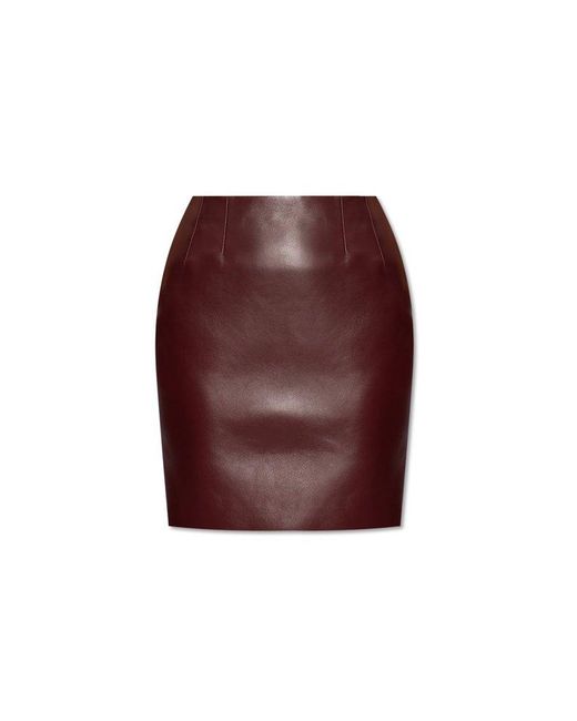 Versace Red Leather Skirt