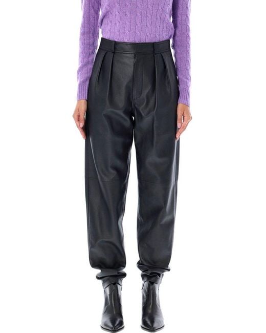 Ralph Lauren Leather Pants in Blue Lyst UK