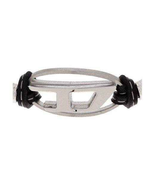 DIESEL Black A-ada Logo-charm Linked Bracelet