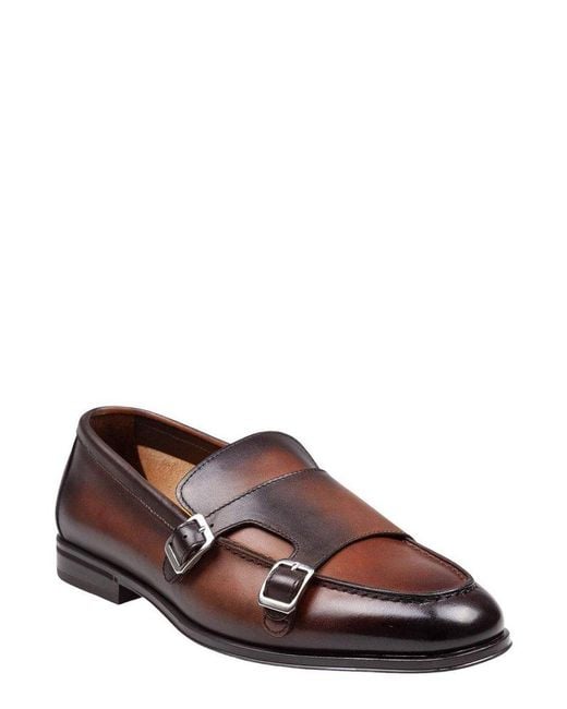 Doucal's Brown Double Buckle Loafers for men