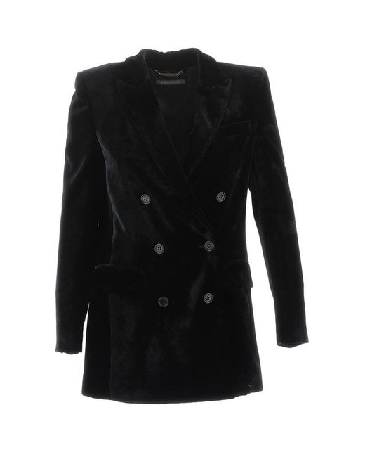 Alberta Ferretti Black Double-Breasted Blazer