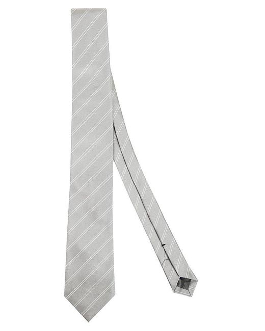 Errico Formicola White Striped Tie for men