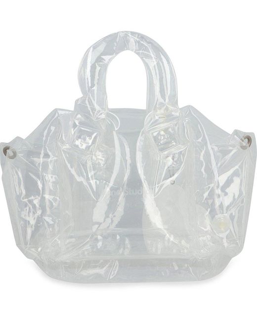 Acne White Inflatable Top Handle Tote Bag