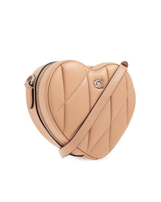 COACH Natural Heart-shaped Quilted Leather Cross-body Bag