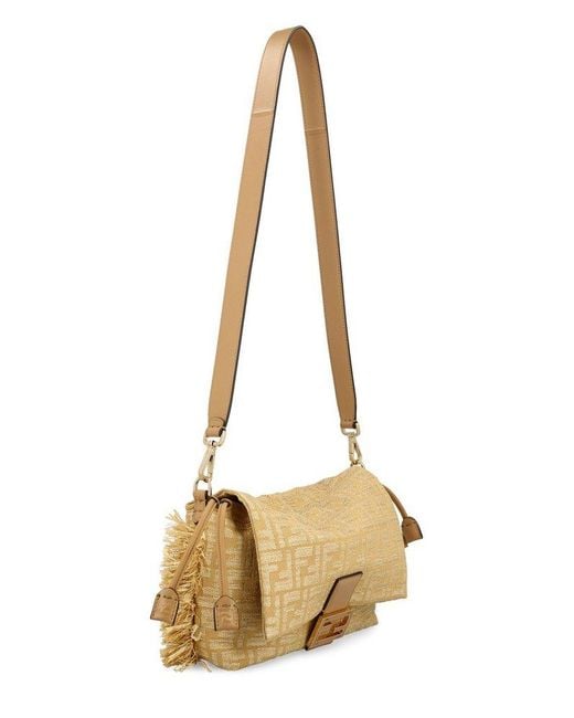Fendi Mamma Baguette Medium Shoulder Bag in Natural | Lyst