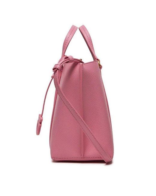 Pinko Pink Carrie Logo Charm Tote Bag