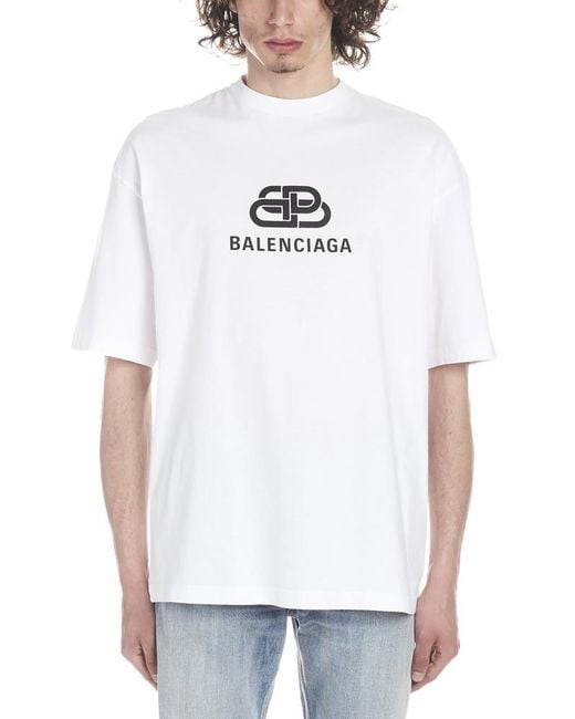 Balenciaga White Bb T-shirt for men