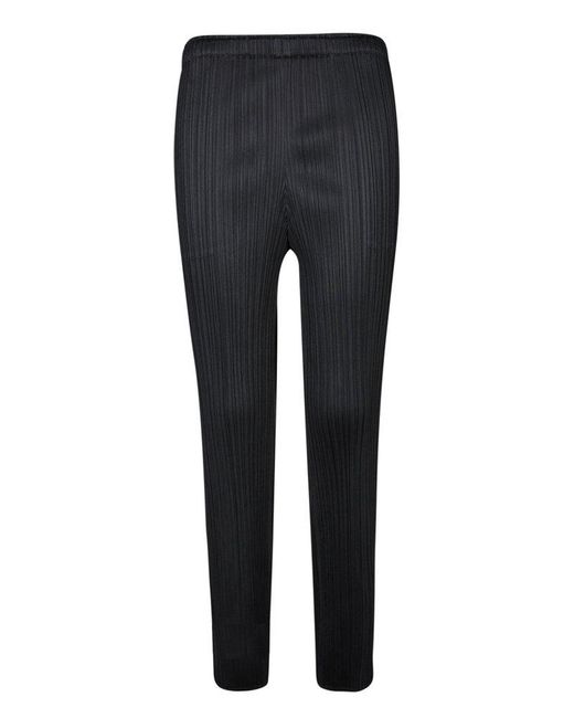 Pleats Please Issey Miyake Black Mc March Cropped Trousers